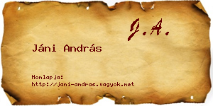 Jáni András névjegykártya