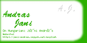 andras jani business card